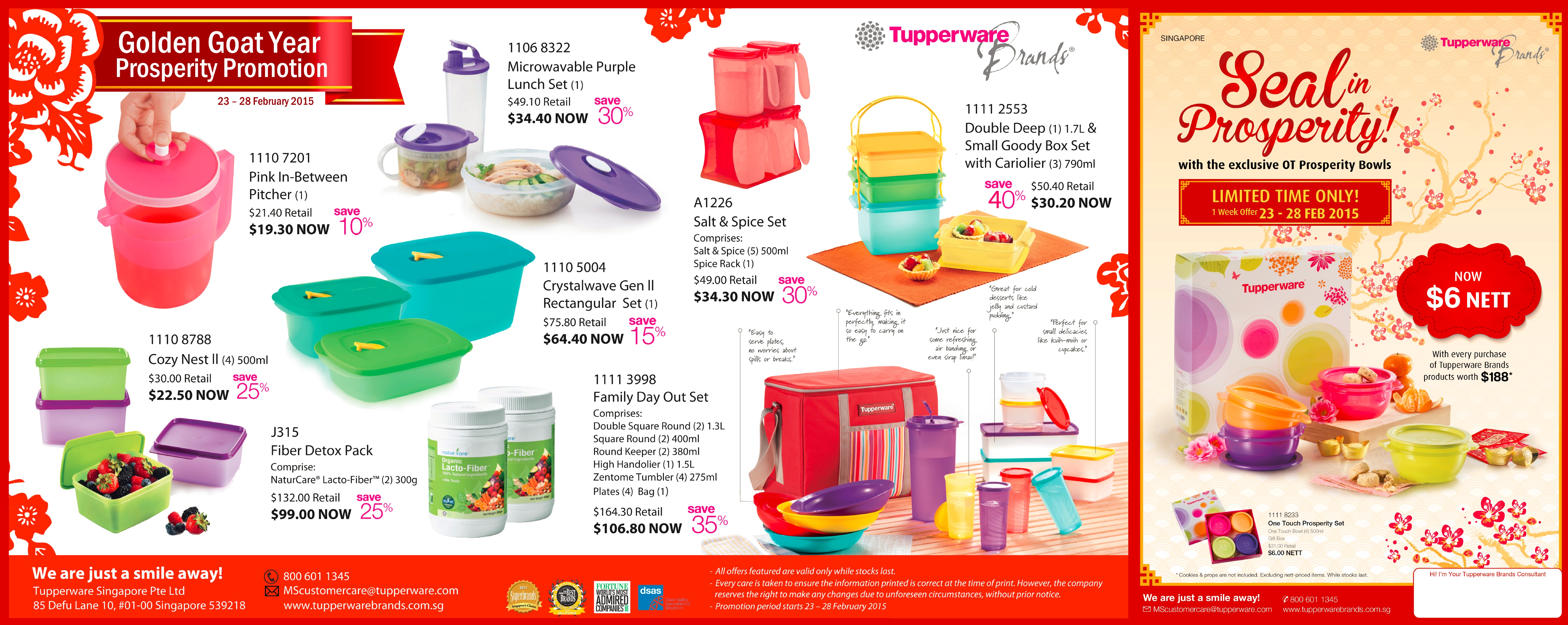 Tupperware Singapore - Prosperity promotion CNY 2015 Buy Tup
