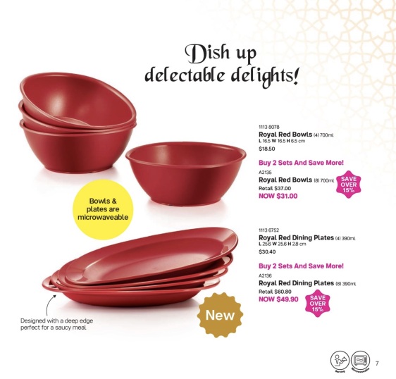 Royal red bowls and plates